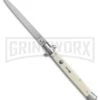 SKM/AB 13" Italian Stiletto Sim Ivory Automatic Knife - Flat Grind