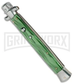SKM/AB 13" Italian Stiletto Green Pearlex Automatic Knife - Dagger -Deals Blade Master Store SKM AB 13in stiletto green pearlex dagger BP 22698 er spine large