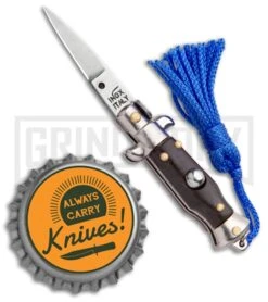 Italian Stiletto Brown Automatic Knife Blue Keychain - Flat Grind 7 Italian Stiletto Brown Automatic Knife Blue Keychain - Flat Grind -Deals Blade Master Store SKM Italian Stiletto Keychain Auto Brown Blue Satin BHQ 102945 jr bottlecap large