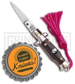 Italian Stiletto Brown Automatic Knife Pink Keychain - Flat Grind 7 Italian Stiletto Brown Automatic Knife Pink Keychain - Flat Grind -Deals Blade Master Store SKM Italian Stiletto Keychain Auto Brown Pink Satin BHQ 102937 jr bottlecap large