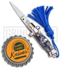 Italian Stiletto Gray Marble Automatic Knife Blue Keychain - Flat Grind 7 Italian Stiletto Gray Marble Automatic Knife Blue Keychain - Flat Grind -Deals Blade Master Store SKM Italian Stiletto Keychain Auto Marble Blue Satin BHQ 102947 jr bottlecap large