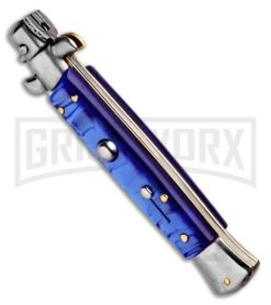Deals Blade Master Store -Deals Blade Master Store SKM Stiletto Automatic Bayonet Knife Blue BHQ 95295 ns spine large