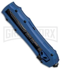 Schrade SCHOTFBL Blue OTF Spring Assisted Knife - Gray 4TH18 -Deals Blade Master Store Schrade OTF Blue Gray BHQ 84391 er spine large