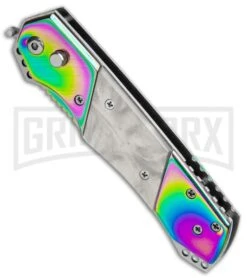 Deals Blade Master Store -Deals Blade Master Store Super Knife Croc Auto Stainless Rainbow White Spectrum Serr GX 35780 jr spine large
