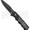 Super Knife Dingo Black Marble Acrylic Automatic Knife - Black Serr