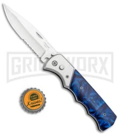 Super Knife Dingo Blue Marble Acrylic Automatic Knife - Satin Serr 7 Super Knife Dingo Blue Marble Acrylic Automatic Knife - Satin Serr -Deals Blade Master Store Super Knife Dingo Blue Marble Acrylic Auto Satin Serr GA623SLMBL GX 33492 jr bottlecap large