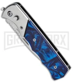 Deals Blade Master Store -Deals Blade Master Store Super Knife Dingo Blue Marble Acrylic Auto Satin Serr GA623SLMBL GX 33492 jr spine large