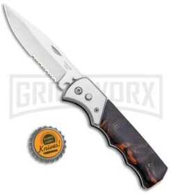 Super Knife Dingo Brown Marble Acrylic Automatic Knife - Satin Serr 7 Super Knife Dingo Brown Marble Acrylic Automatic Knife - Satin Serr -Deals Blade Master Store Super Knife Dingo Brown Marble Acrylic Auto Satin Serr GA623SLMBRN GX 33497 jr bottlecap large