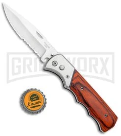 Super Knife Dingo Rosewood Automatic Knife - Satin Serr -Deals Blade Master Store Super Knife Dingo Rosewood Auto Satin Serr GA623WSL GX 33498 jr bottlecap large