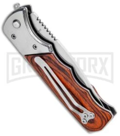 Super Knife Dingo Rosewood Automatic Knife - Satin Serr -Deals Blade Master Store Super Knife Dingo Rosewood Auto Satin Serr GA623WSL GX 33498 jr side large