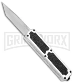 Titan White D/A OTF Automatic Knife - Tanto Satin 4TH18