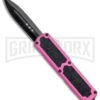 Titan Pink D/A OTF Automatic Knife - Dagger Black Plain