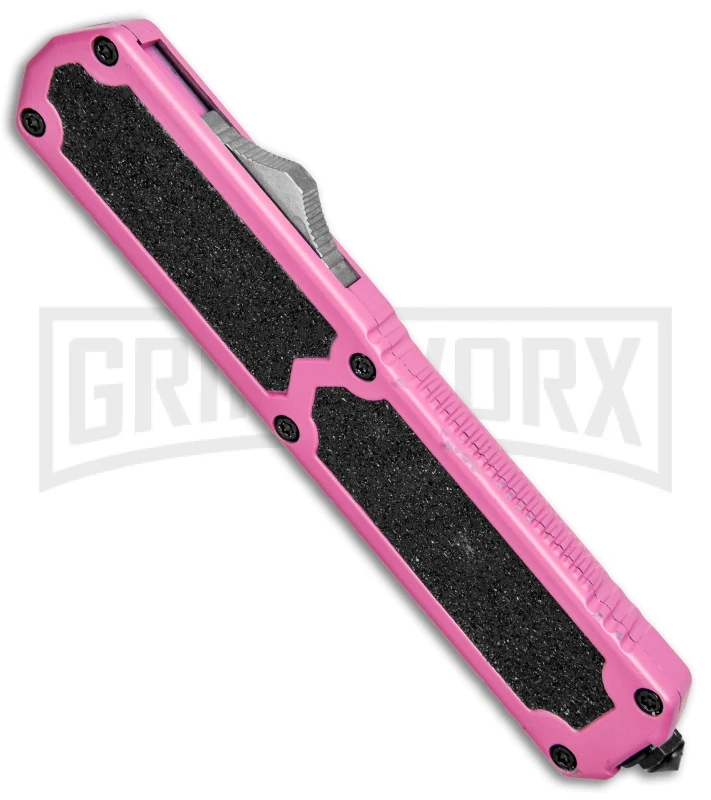 Titan Pink D/A OTF Automatic Knife - Dagger Black Plain 2 Titan Pink D/A OTF Automatic Knife - Dagger Black Plain - Image 2