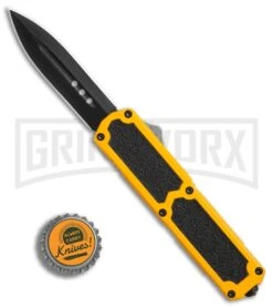 Titan Yellow D/A OTF Automatic Knife - Dagger Black -Deals Blade Master Store Titan Yellow DA Dagger black BP 27633 er bottlecap large