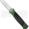 AKC 777 Blackfinger Green/Black OTF Automatic Knife - Flat Grind Satin Plain