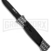 AKC 777 Blackfinger Jolly Roger OTF Automatic Knife - Black Dagger Plain