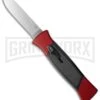 AKC 777 Blackfinger Red/Black OTF Automatic Knife - Flat Grind Satin Plain