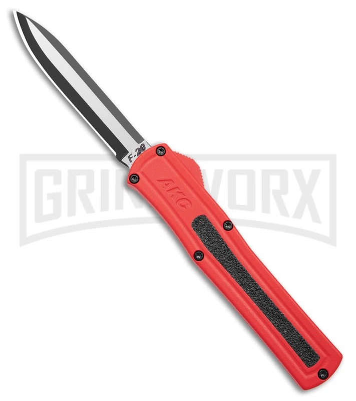 AKC F-20 Red D/A OTF Automatic Knife - Two Tone Plain 1 AKC F-20 Red D/A OTF Automatic Knife - Two Tone Plain