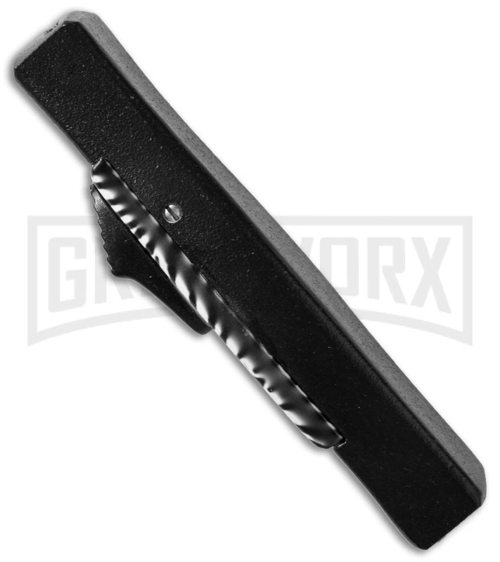 AKC Minion Concord Zebra OTF Automatic Knife - Black Flat 2 AKC Minion Concord Zebra OTF Automatic Knife - Black Flat - Image 2