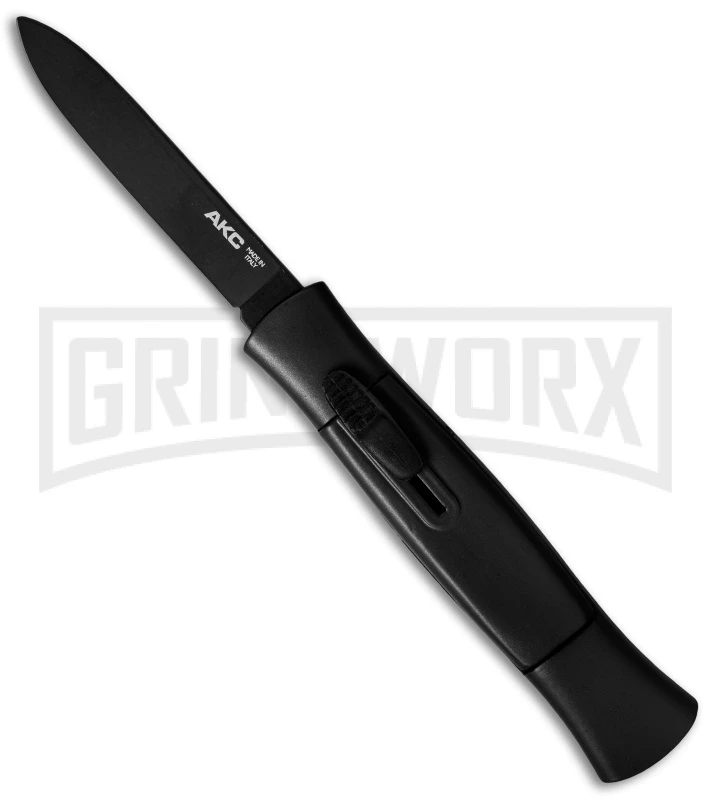 AKC 077 Concord Black OTF Automatic Knife - Black Plain 1 AKC 077 Concord Black OTF Automatic Knife - Black Plain