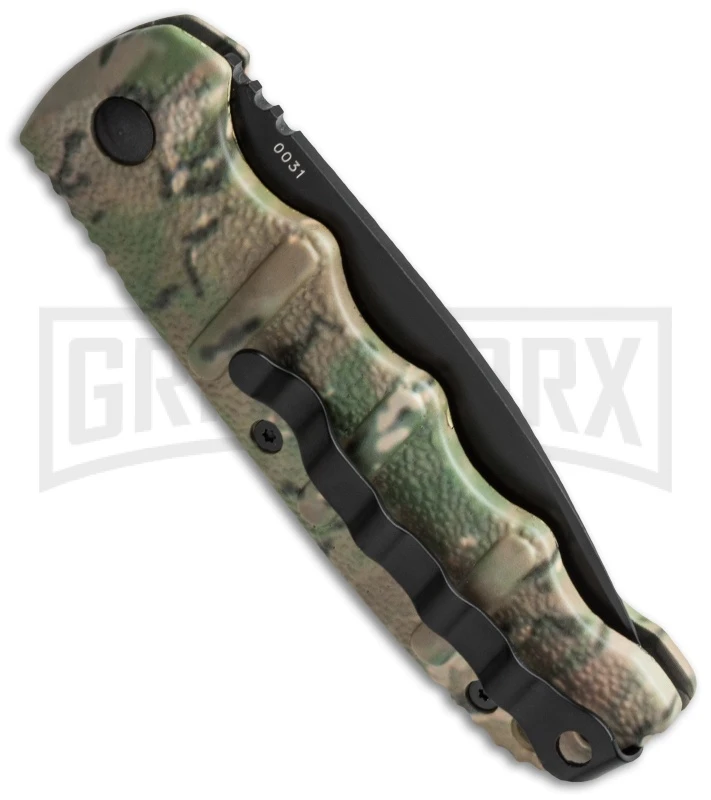Boker Kalashnikov Green Camo Automatic Knife - Black Plain 2 Boker Kalashnikov Green Camo Automatic Knife - Black Plain - Image 2