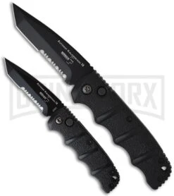 Boker Mini Kalashnikov Black Automatic Knife - Tanto Black Serr -Deals Blade Master Store boker kalashnikov mini 01kals73bts size comparison large