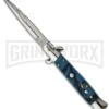 9" Anomaly Stiletto Blue Swirl Automatic Knife - Bayonet