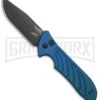 Kershaw Emerson Launch 5 Blue Automatic Knife - Black Plain