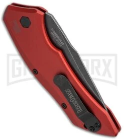Kershaw Launch 1 Red Aluminum Automatic Knife - Blackwash Plain -Deals Blade Master Store kershaw launch auto 1 blackwash red side cm large