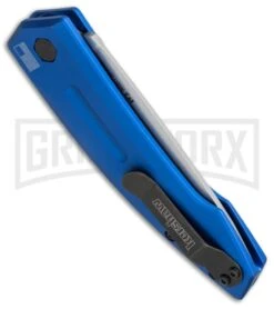 Kershaw Launch 2 Blue Aluminum Automatic Knife - Stonewash Plain -Deals Blade Master Store kershaw launch auto 2 sw 7200blusw side cm large