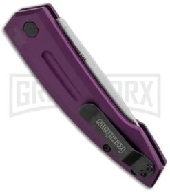 Kershaw Launch 2 Purple Aluminum Automatic Knife - Stonewash Plain -Deals Blade Master Store kershaw launch auto 2 sw purple side cm large