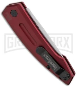 Kershaw Launch 2 Red Aluminum Automatic Knife - Stonewash Plain -Deals Blade Master Store kershaw launch auto 2 sw red side cm large