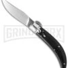 Lepre 9" Ebony Wood Sicilian Picklock Automatic Knife - Satin Plain