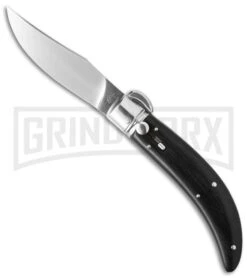 Lepre 9" Ebony Wood Sicilian Picklock Automatic Knife - Satin Plain