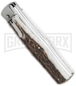 Mikov 241 Predator Stag Horn Automatic Leverlock Knife W/ Saw -Deals Blade Master Store mikov stag w saw bottom cm large