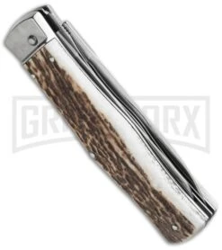 Mikov 241 Predator Stag Horn Automatic Leverlock Knife W/ Saw -Deals Blade Master Store mikov stag w saw side cm large