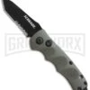 Schrade Mini Extreme Survival OD Green Automatic Knife - Tanto Black Serr