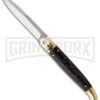 SKM 9.5" Sicilian Brass Lever Lock Dark Horn Automatic Knife - Bayonet