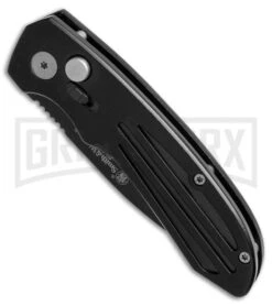 Smith & Wesson Extreme Ops SW50BS Black Automatic Knife - Black Serr -Deals Blade Master Store smithwesson extreme ops dp black serr BHQ 1776 er spine large
