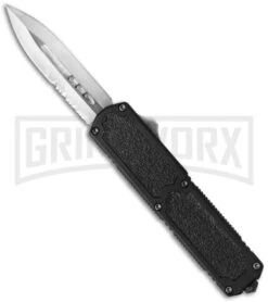 Titan Black D/A OTF Automatic Knife - Dagger Satin Serr