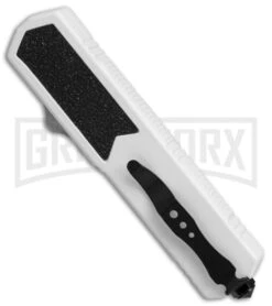 Titan White D/A OTF Automatic Knife - Tanto Black Serr -Deals Blade Master Store titan white tanto black serr BP 18458 er side large
